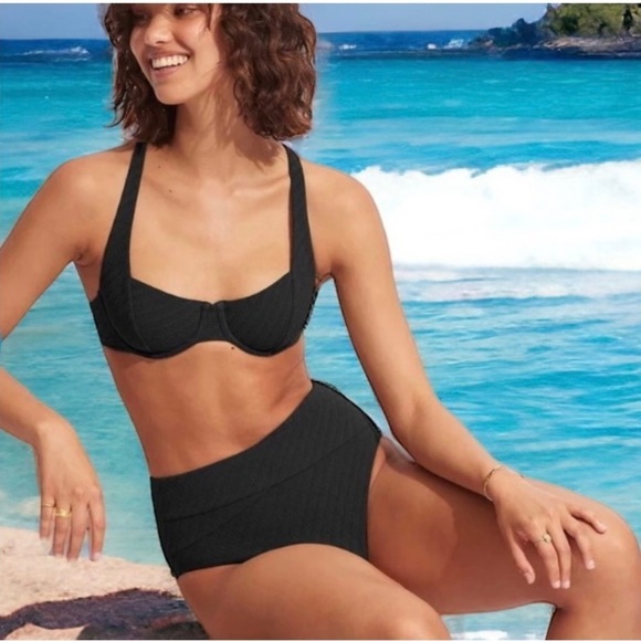 $226 Seafolly Willow Bikini Set Underwire Top & High Rise Full Coverage Bottom - Picture 1 of 11